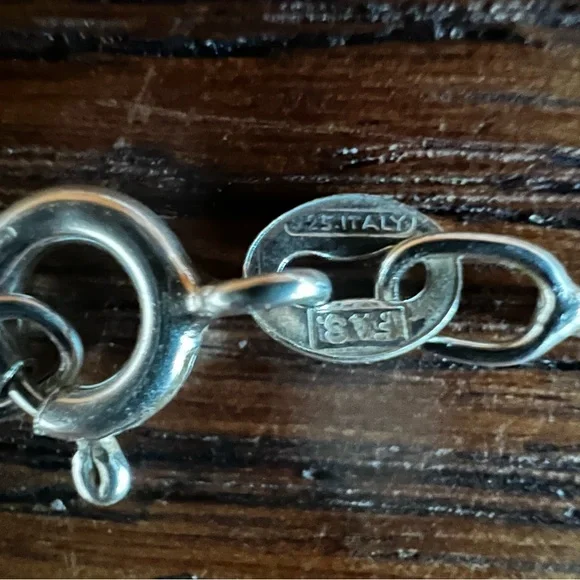 Vintage Y2K 925 Silver CZ Heart Necklace - Picture 6 of 7